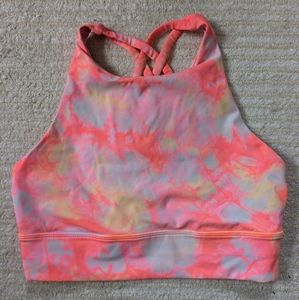 Lululemon high neck long line bra size 8 tye dye